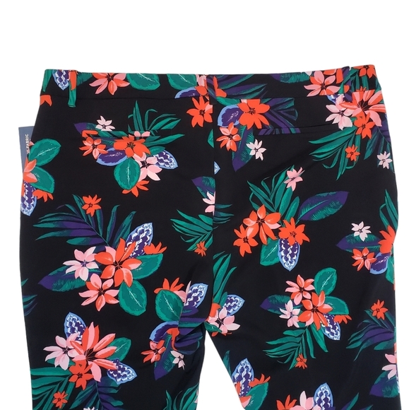 Old Navy Harper Ankle Pants Size 24 Floral Print Wrinkle Free Colorful Workwear - Picture 6 of 14